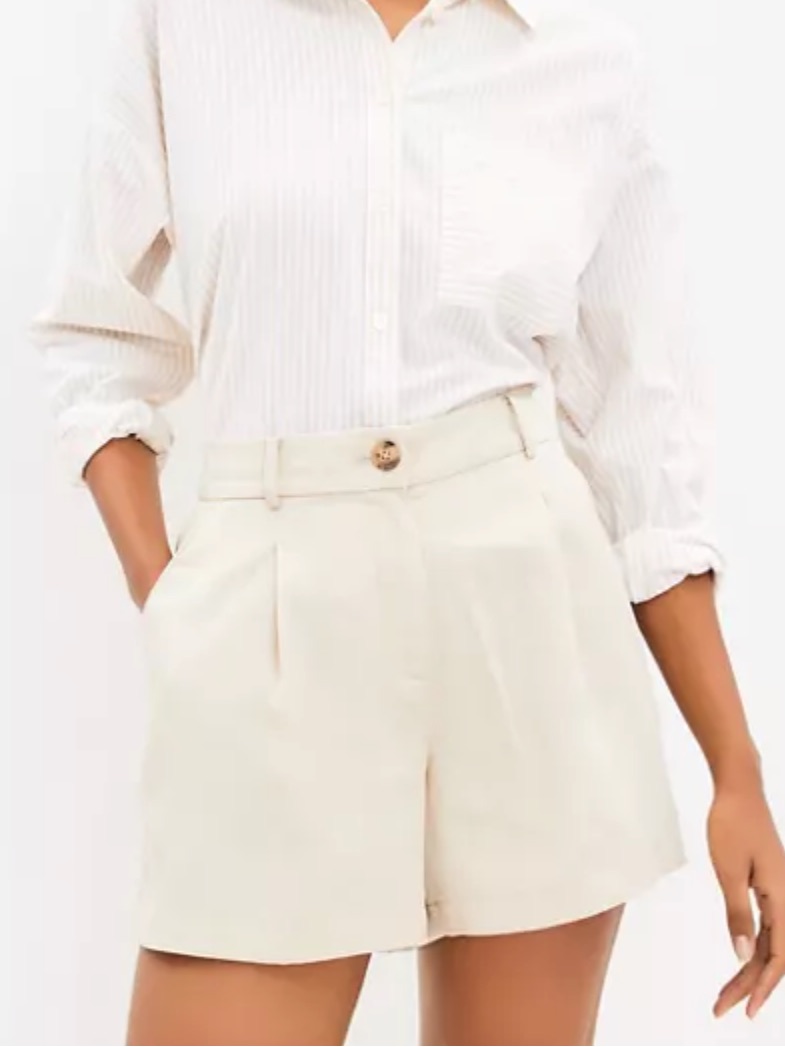 Loft Petite Pleated Shorts